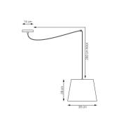 EMIBIG LIGHTING Ascot pendellampa, Ø 38 cm, grå, tyg, decentraliserad