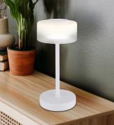 Globo Belinda LED-bordslampa, vit, höjd 33 cm, metall