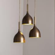 Luminex Hänglampa Noak 3 lampor, rund, titan-guld/guld, stål