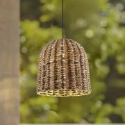 Lindby utomhushänglampa Taryn, brun, plast, IP44 35cm