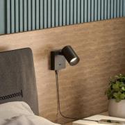Deko-Light CAN TILT väggspot, svart, 10 x 10 cm, metall, USB-strömstäl...