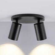 Deko-Light CAN TILT takspotlight, svart, Ø 20 cm, 2-ljus metall GU10