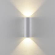 Deko-Light Utomhusvägglampa CAN, vit, 2 lampor, Ø 8 cm, IP65, metall, ...