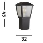 Searchlight Seattle sockellampa, IP44, svart, höjd 45 cm, metall