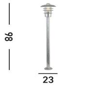 Searchlight Väglampa X Conrad, silver, IP44, höjd 51 cm, stål