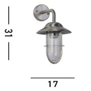 Searchlight Utomhusvägglampa Toronto, IP44, silver, stål, glas, E27