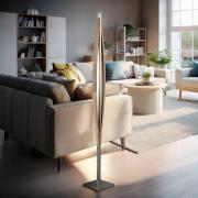 Quitani LED-golvlampa Kiera, ek/matt nickel