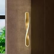 Schuller Valencia LED-hänglampa Twist, 1 lampa, guldfärgad, metall