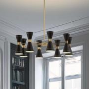 Stilnovo pendellampa Megafono, Ø 100 cm, svart, 16-lampig.