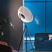 Stilnovo LED-golvlampa Demi Moon, svart, höjd 196 cm