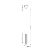 SOLLUX LIGHTING Carbon pendellampa, vit, Ø 6 cm, aluminium