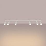 SOLLUX LIGHTING Ring takspotlight, beige, längd 117 cm, stål, 6 lampor...