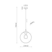 TK Lighting Hänglampa Esme, Ø 35 cm, transparent, glas, klot, E27