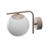 Domiluce Aurora vägglampa, beige, glas, 17 cm hög, klot, E14