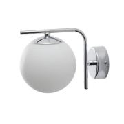 Domiluce Aurora vägglampa, kromfärgad, glas, 17 cm, klot, E14