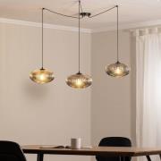 EMIBIG LIGHTING Hänglampa Origo, rökfärgad, decentraliserad, glas, 3 l...