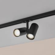 Lindby strömskenespot Linaro, GU10, 2 lampor, svart, lock