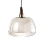 Lucea Ermo hänglampa, antik mässingsfärg, Ø 30 cm, glas/metall