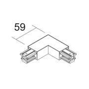 Ivela L-koppling SQUARE 48 V, vit, skyddsledare vänster