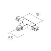 Ivela T-koppling SQUARE 48 V, vit, skyddsledare vänster