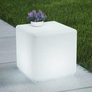 Lindby Akku-LED-utomhuslampa Cubara, RGB, kub, plast