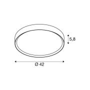 SLV LED-taklampa Decona, Ø 42 cm, svart/guldfärgad