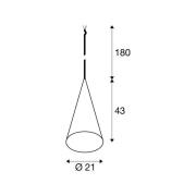 SLV hänglampa Magico, Ø 21 cm, svart/guldfärgad, metall