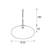 SLV hänglampa Magico, Ø 55 cm, svart matt, metall