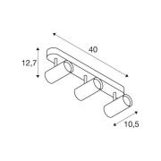 SLV LED-takspotlight Noblo, 2 700 K, svart, längd 40 cm