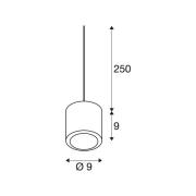 SLV LED-hänglampa Oculus, kopparfärgad, Ø 9 cm, dimbar till varmt