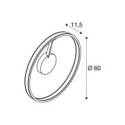 SLV LED-taklampa One, Ø 60 cm, vit, metall, CCT