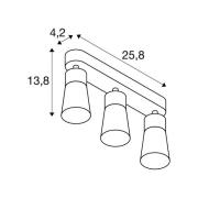 SLV taklampa Puri 2.0 Cone, svart, längd 26 cm, 3 lampor.