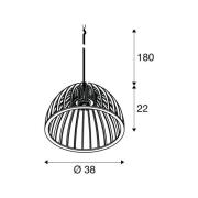 SLV Pendellampa Wud, ljust trä, Ø 38 cm, trä
