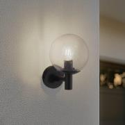Lindby utomhusvägglampa Dangan, klar, glas, Ø 20 cm