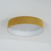 Duolla LED-taklampa Plafond, senapsgul, tyg, Ø 45 cm, 3-stegs