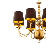 Jupiter Ljuskrona Baranio, mässingsfärgad/svart, Ø 100 cm 8 lampor.