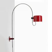Oluce vägglampa Coupé, röd/krom, metall, båge