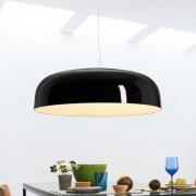 Oluce LED-hänglampa Canopy, Ø 90 cm, svart, aluminium