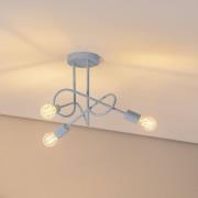 HELAM Oxford taklampa, Ø 44 cm, ljusblå, metall, 3 lampor