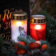 STERNTALER LED-gravlampa, röd, höjd 12 cm, IP44, batteri