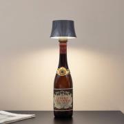 Lindby LED-batteridriven bordslampa Linor, rökgrå, USB, dimbar