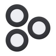 EGLO connect LED-inbyggnadslampa Fueva 6-Z, svart, 3-pack