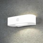 Reality Leuchten Solcellslampa Bilbao, vit, höjd 6 cm, sensor, upp/ner