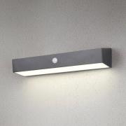 Reality Leuchten Solcell vägglampa Silves, svart, sensor, IP44