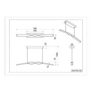 Reality Leuchten LED-pendellampa Ginko, sand, metall, längd 79 cm