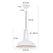 Steinhauer Hänglampa Eden, vit, metall, E27-uttag