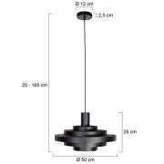 Steinhauer Hänglampa Halo Cirque, svart, metall, Ø 50 cm, E27