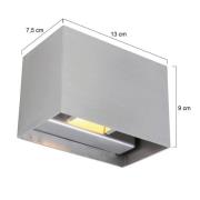 Steinhauer LED-vägglampa Muro 3365, stålgrå, kantig, G9, 2 700 K