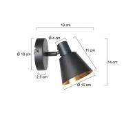 Steinhauer Spotlight till vägg Oeroe, 1 lampa, svart, metall, E14