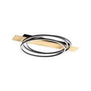 FISCHER & HONSEL LED-taklampa Marit, längd 76 cm, sandgrå, metall/trä